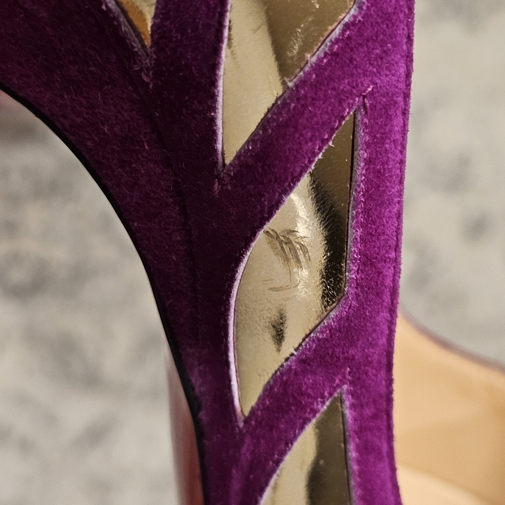 New Christian Louboutin Pumps Purple Stiletto Heels In Size 37 - Picture 10 of 11